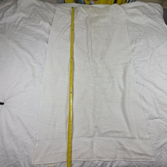 Vintage Stevens White Bath Towel 53x30 Made In USA Summer Solid - Picture 5 of 8